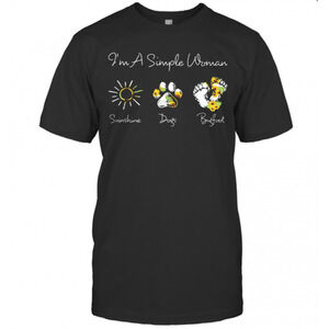 Im A Simple Woman Sunshine Dogs Bigfoot Sunflower T-Shirt